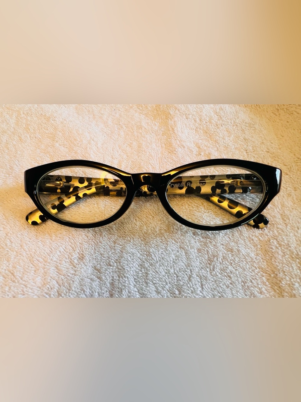 Disney Black Frame Reading Glasses with Gold Tortoiseshell Temples